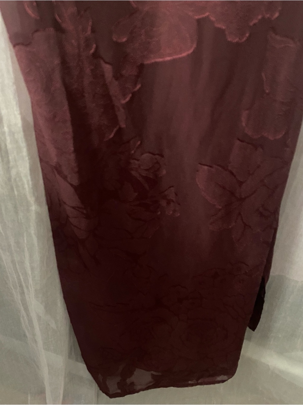 Women's Leith Spaghetti Strap Maxi Slip Dress Deep Burgundy Boho Fairy Grunge Sm - Picture 3 of 9
